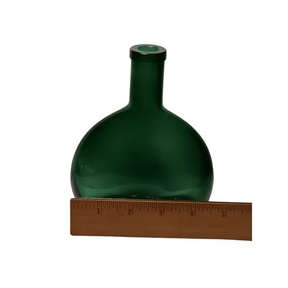 Vtg Heavy Dark Green Glass Teardrop Wine Bottle Marked 37 6" Tall - Picture 6 of 8